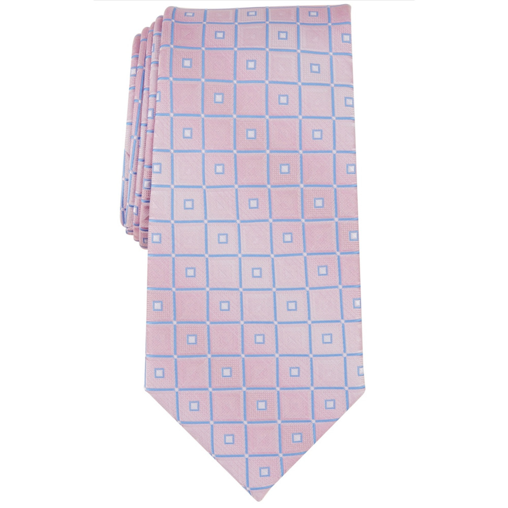 Perry Ellis Men Mower Geo Tile Tie Pink